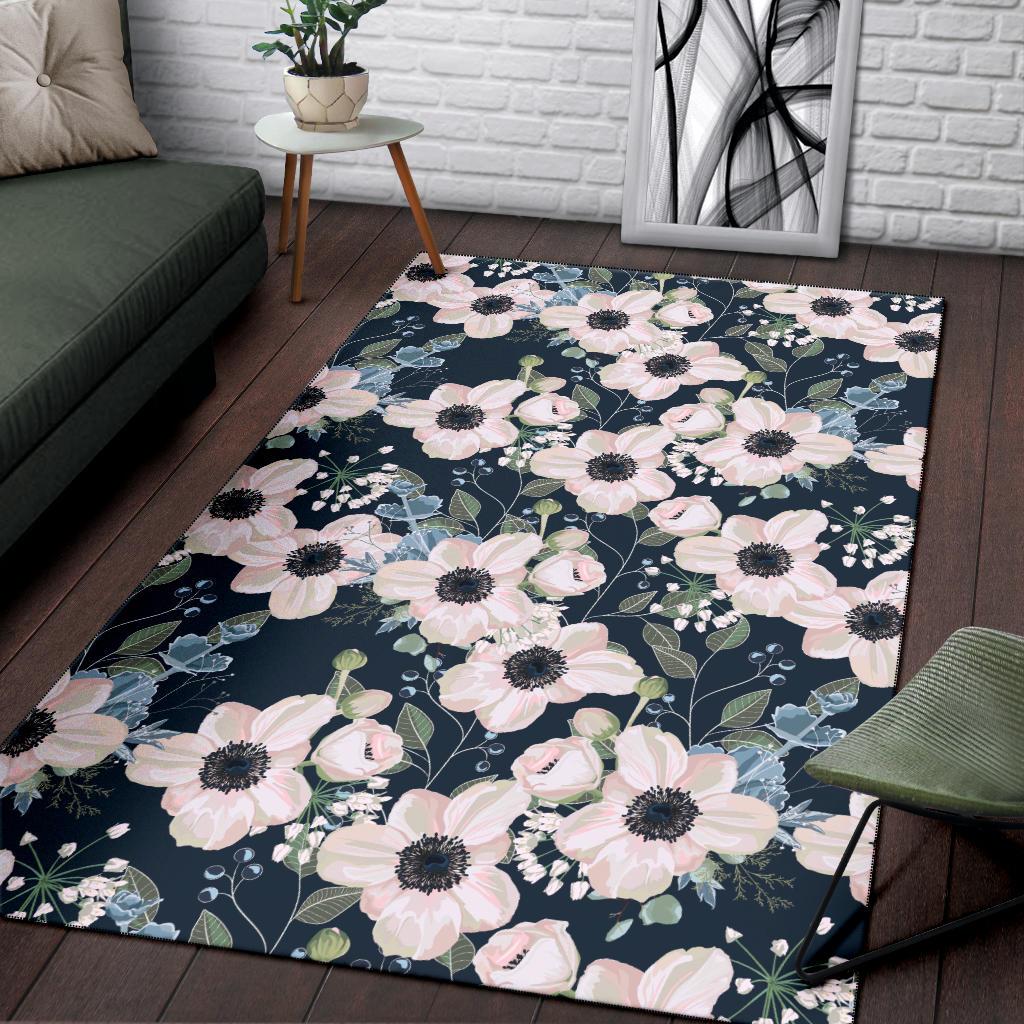 Anemone Pattern Print Design AM02 Area Rugs