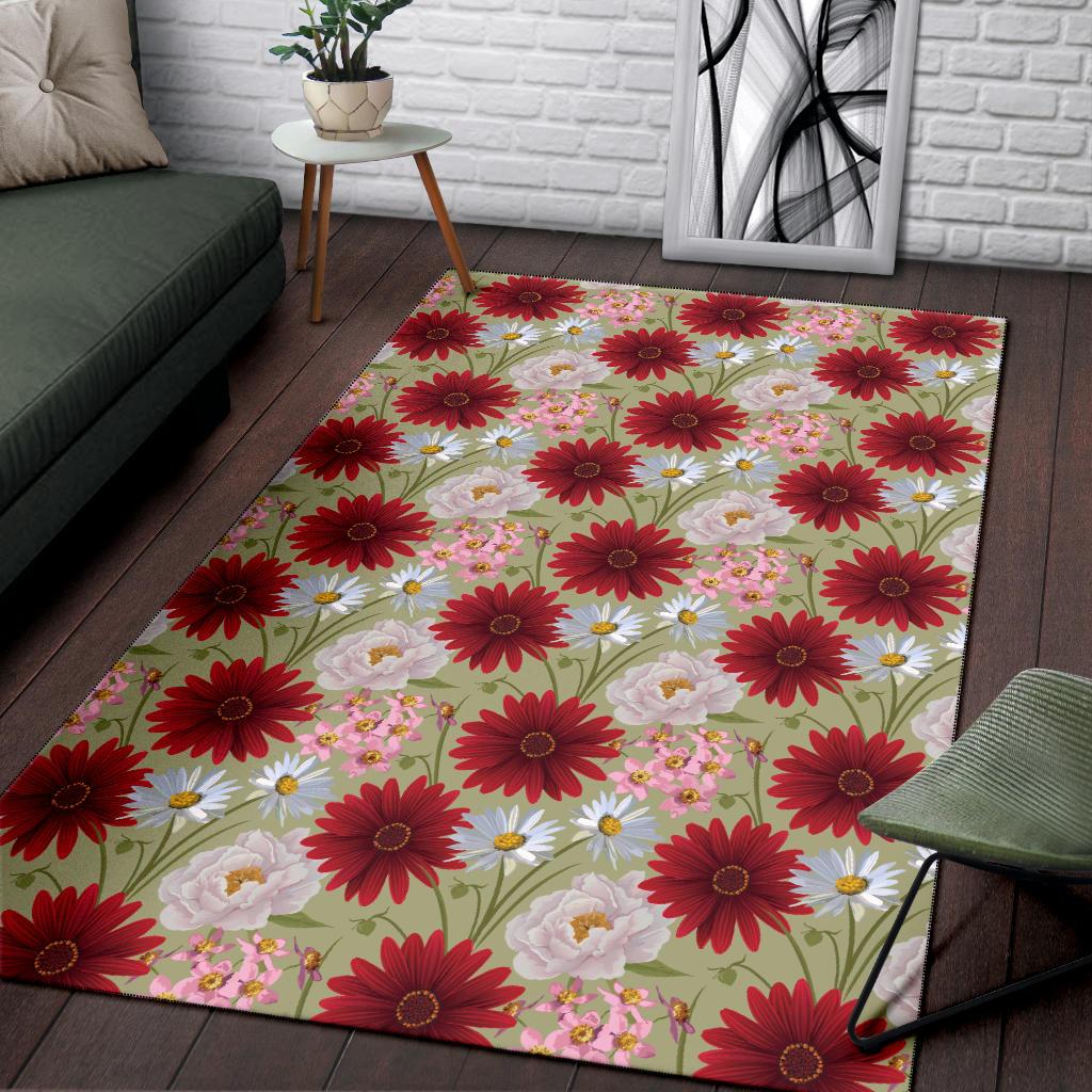 Gerberas Pattern Print Design GB07 Area Rugs