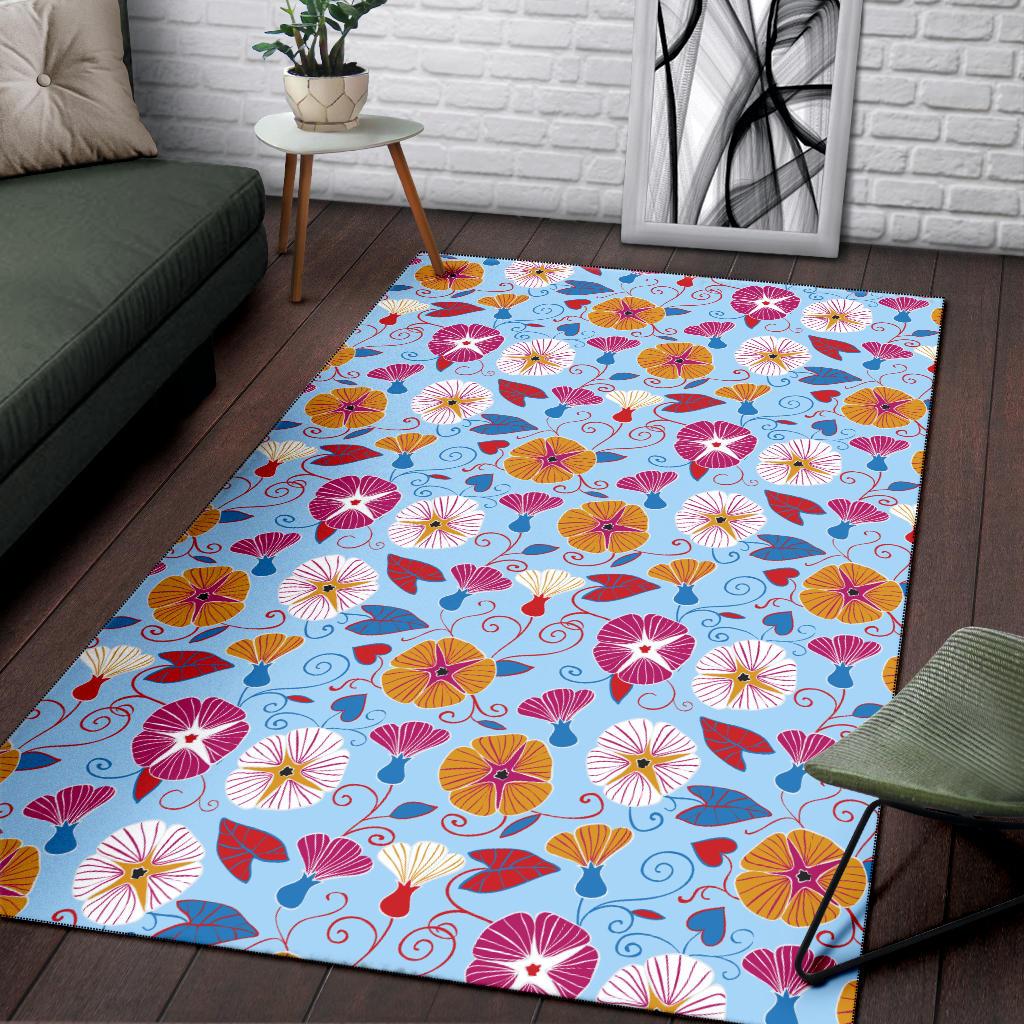 Morning Glory Pattern Print Design MG06 Area Rugs
