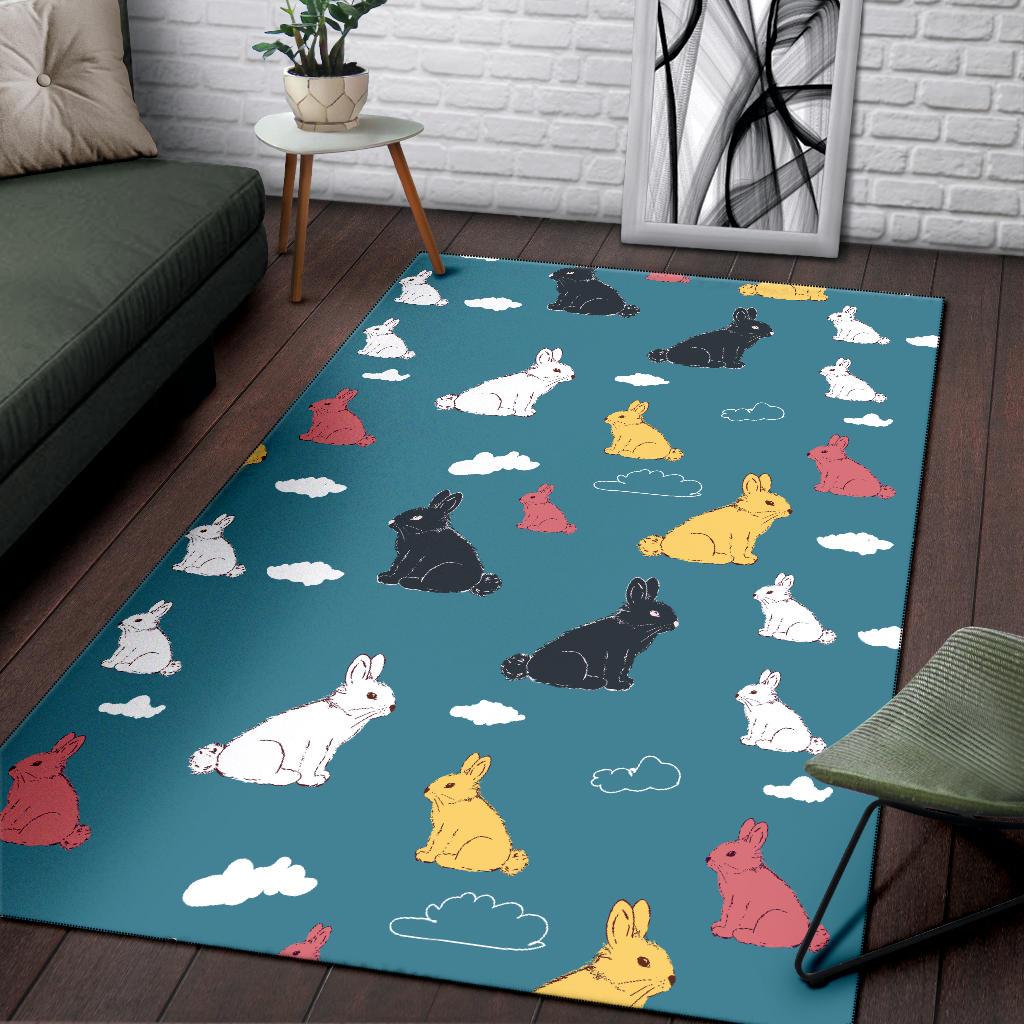 Rabbit Pattern Print Design RB014 Area Rugs