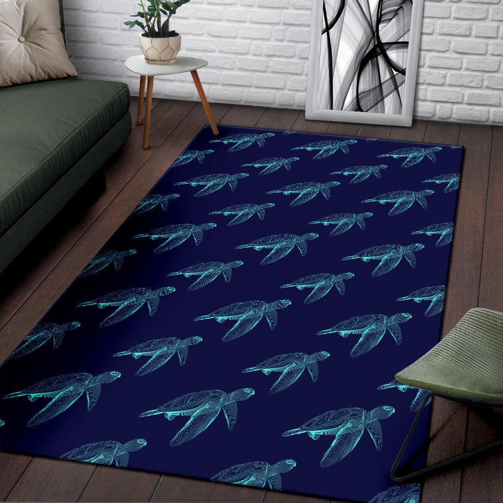 Sea Turtle Pattern Print Design T04 Area Rugs