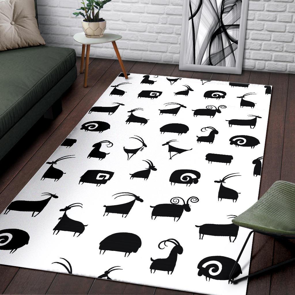 Goat ram pattern Area Rug