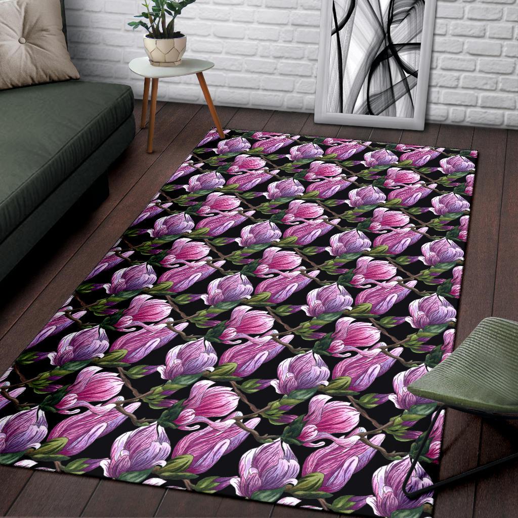 Magnolia Pattern Print Design MAG011 Area Rugs