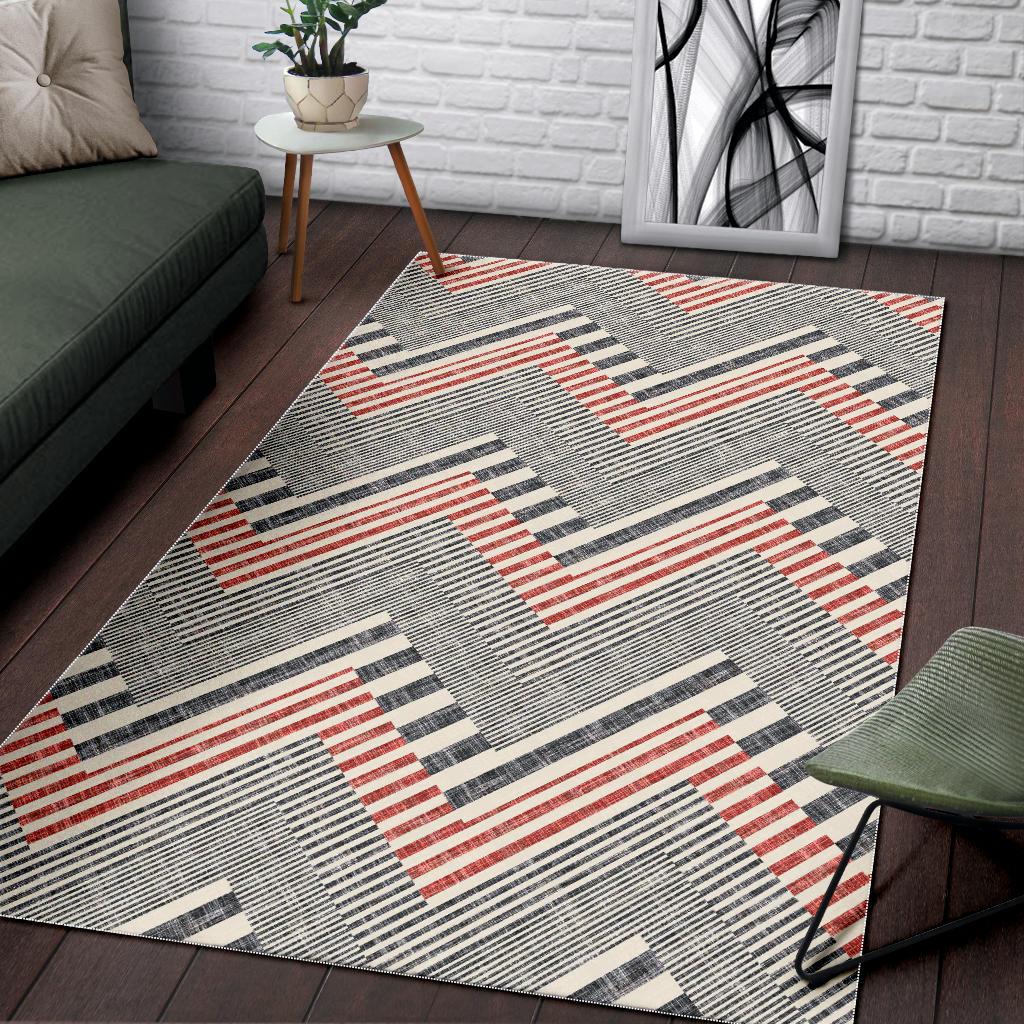 zigzag chevron striped pattern Area Rug