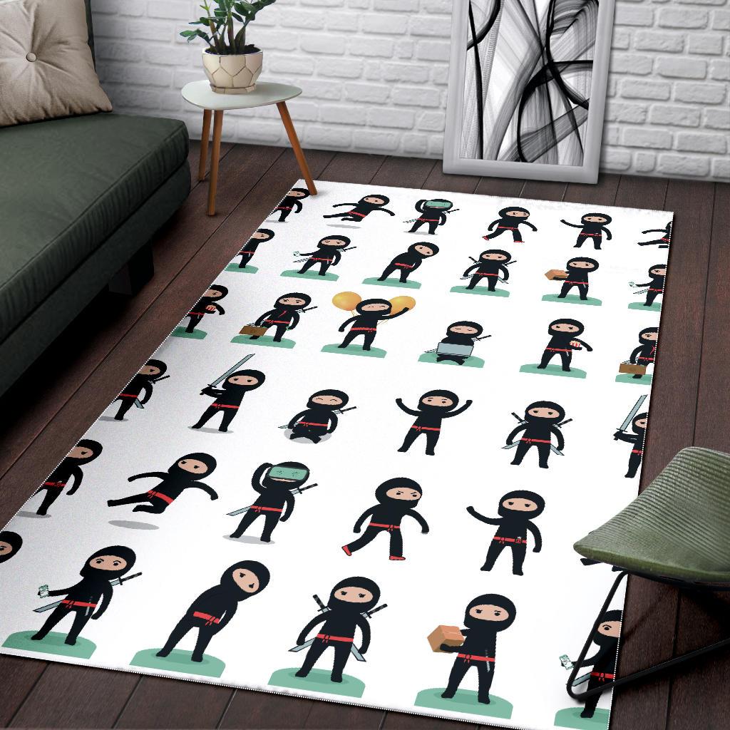 Cute ninja katana sword pattern Area Rug