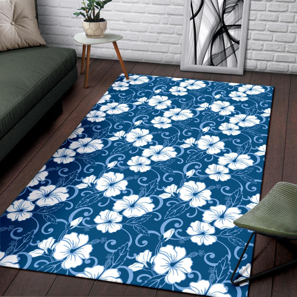 Hibiscus Pattern Print Design HB03 Area Rugs