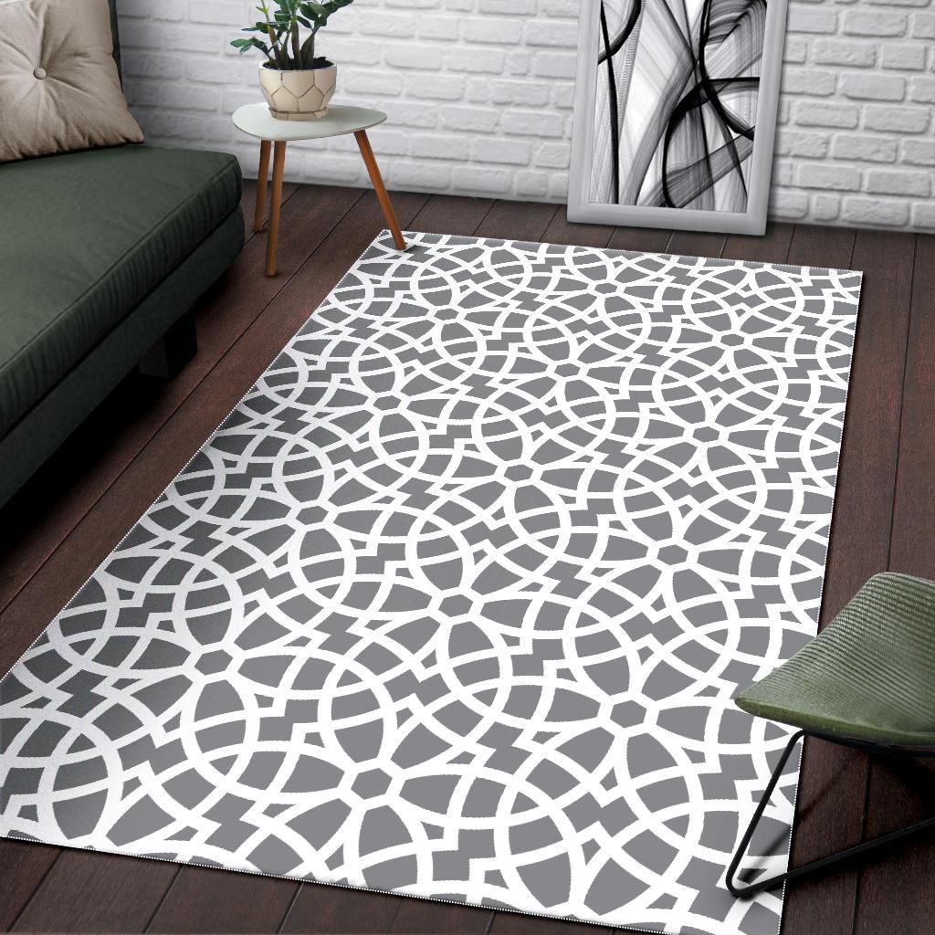 arabic gray pattern Area Rug