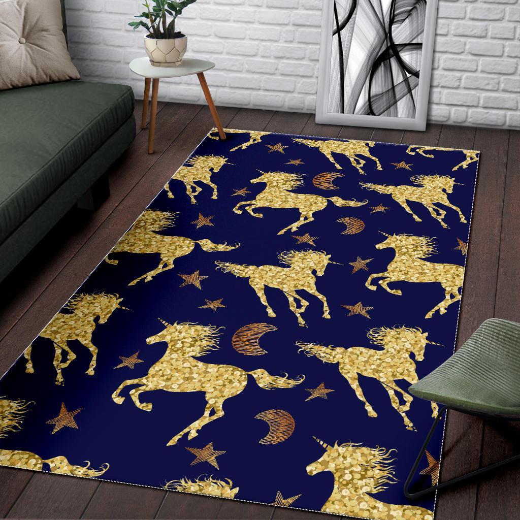 Unicorn Gold Pattern Area Rug