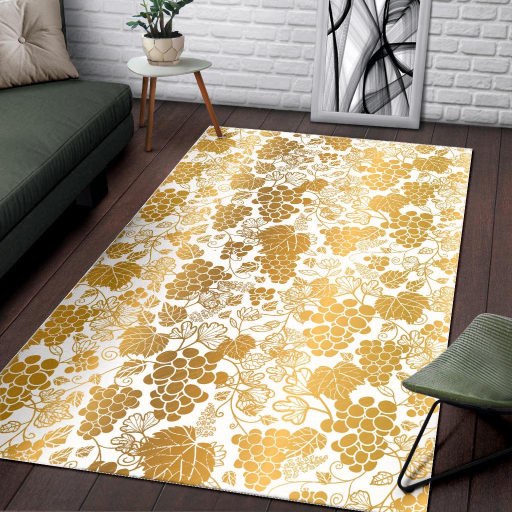 Gold grape pattern Area Rug