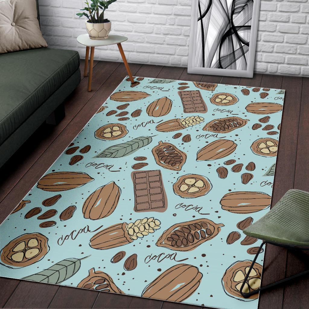 Hand Drawn Cocoa Pattern Area Rug