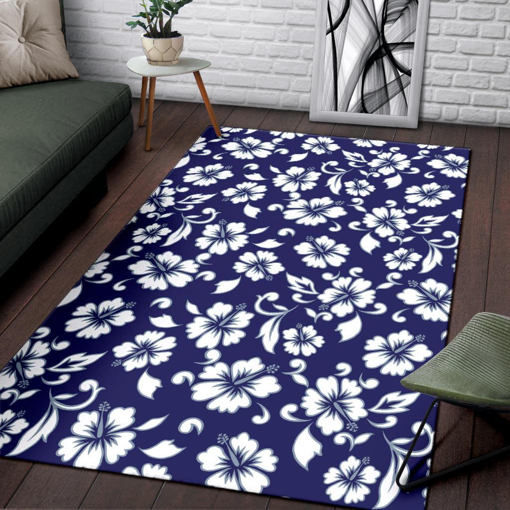 Hibiscus Pattern Print Design HB010 Area Rugs