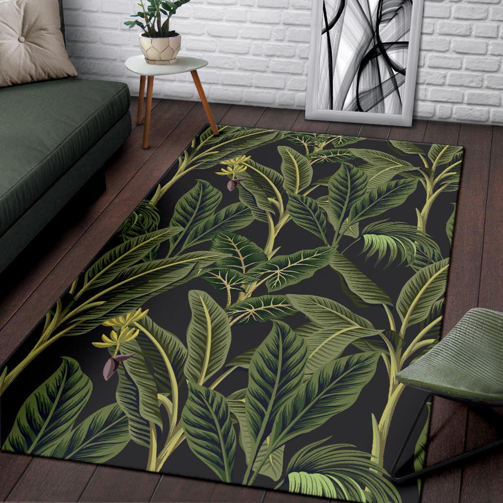 Banana Leaf Pattern Print Design BL04 Area Rugs