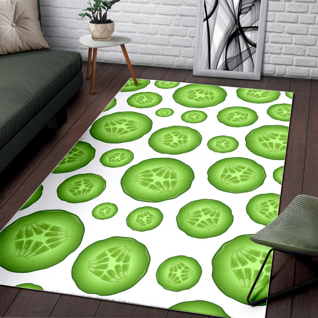 Sliced Cucumber Pattern Area Rug
