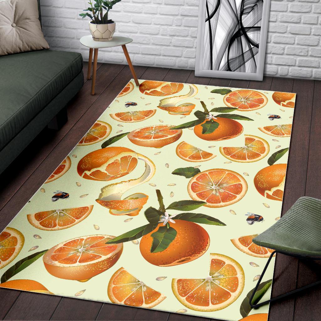 Orange Pattern Area Rug