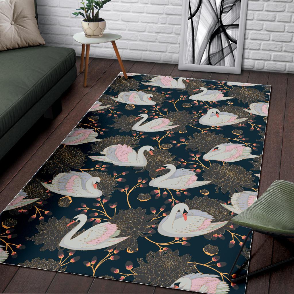 Swan Pattern Area Rug