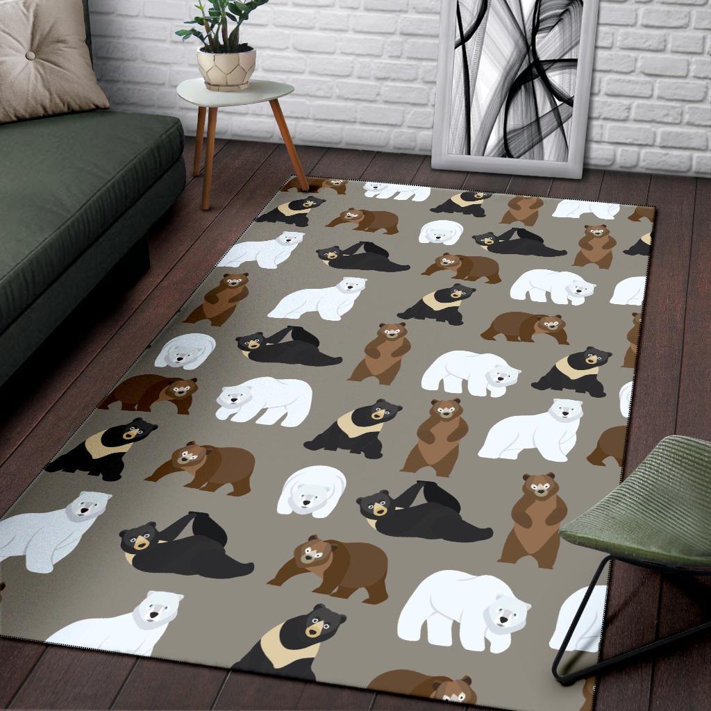 Bear Pattern Print Design BE03 Area Rugs