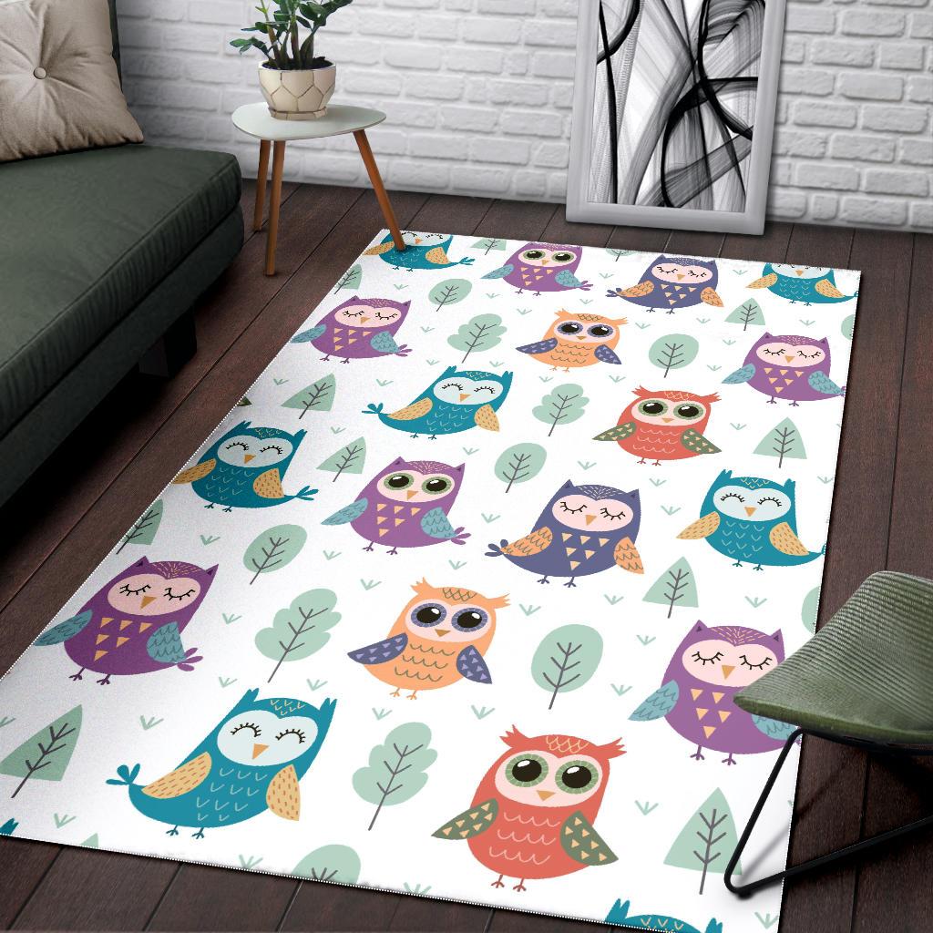 Cute owl pattern Area Rug