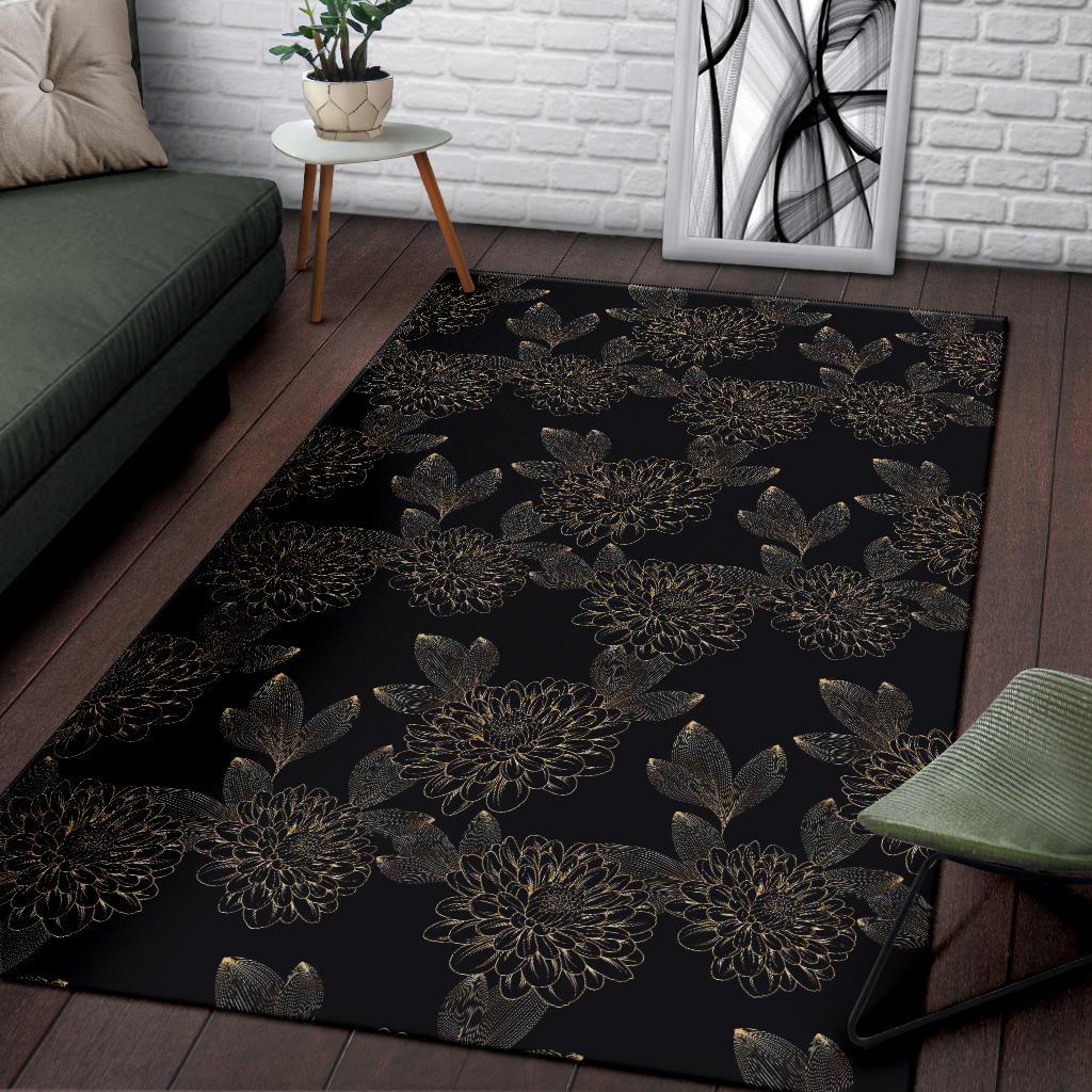 Dahlia Pattern Print Design DH04 Area Rugs