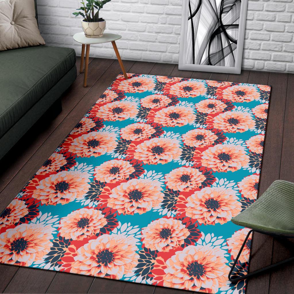 Dahlia Pattern Print Design DH05 Area Rugs