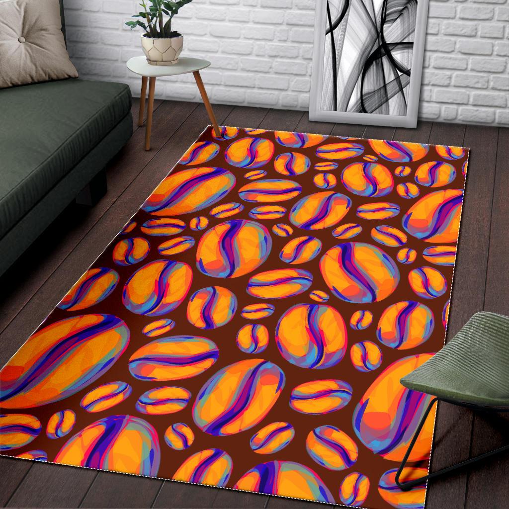 Coffee Bean Pattern Background Area Rug