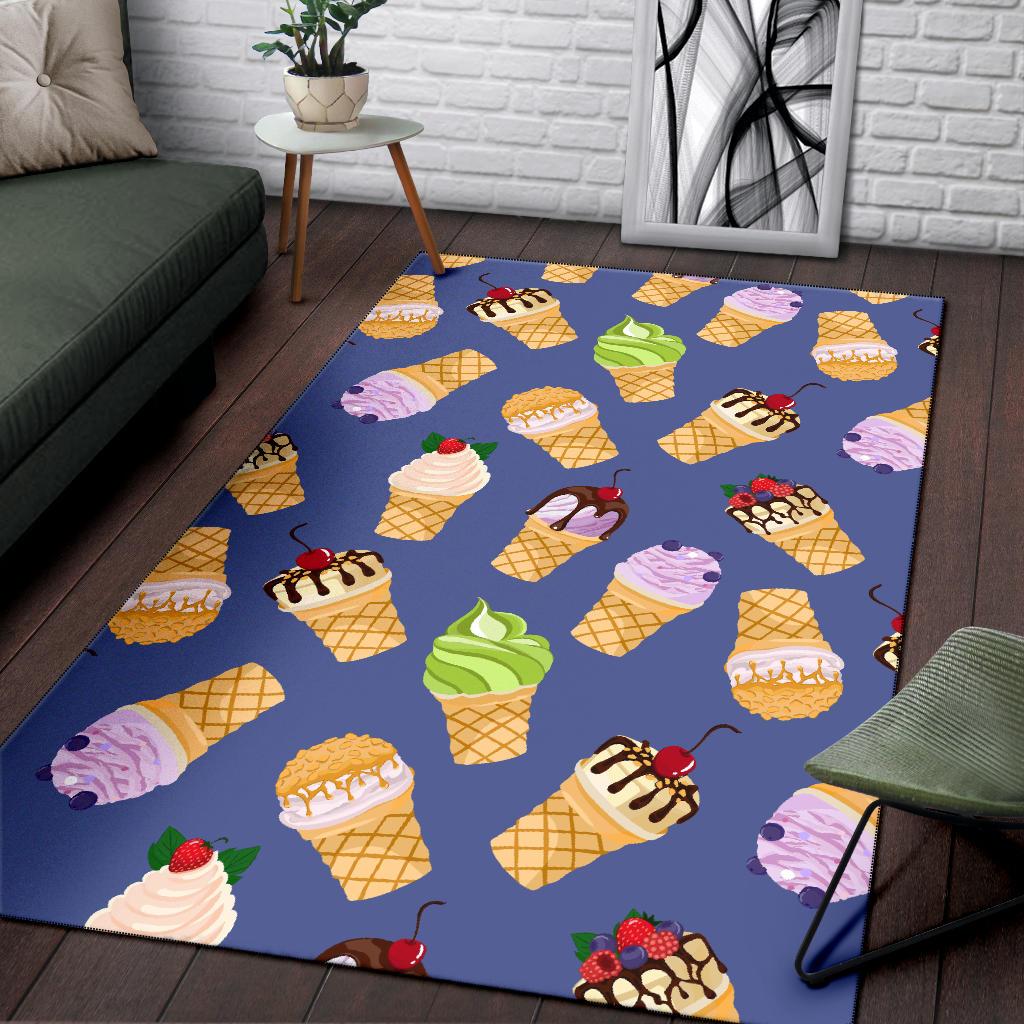 Ice Cream Pattern Print Design IC03 Area Rugs