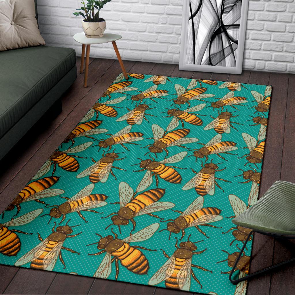 Bee Pattern Print Design BEE04 Area Rugs