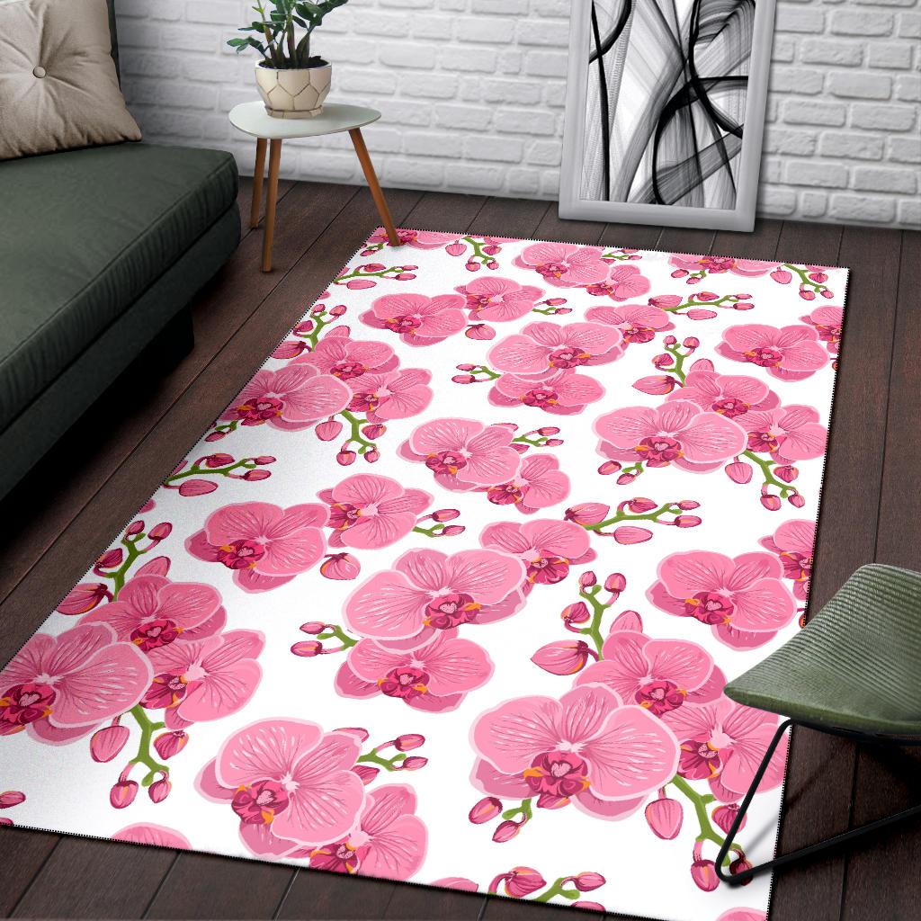 Orchid Pink Pattern Print Design OR07 Area Rugs