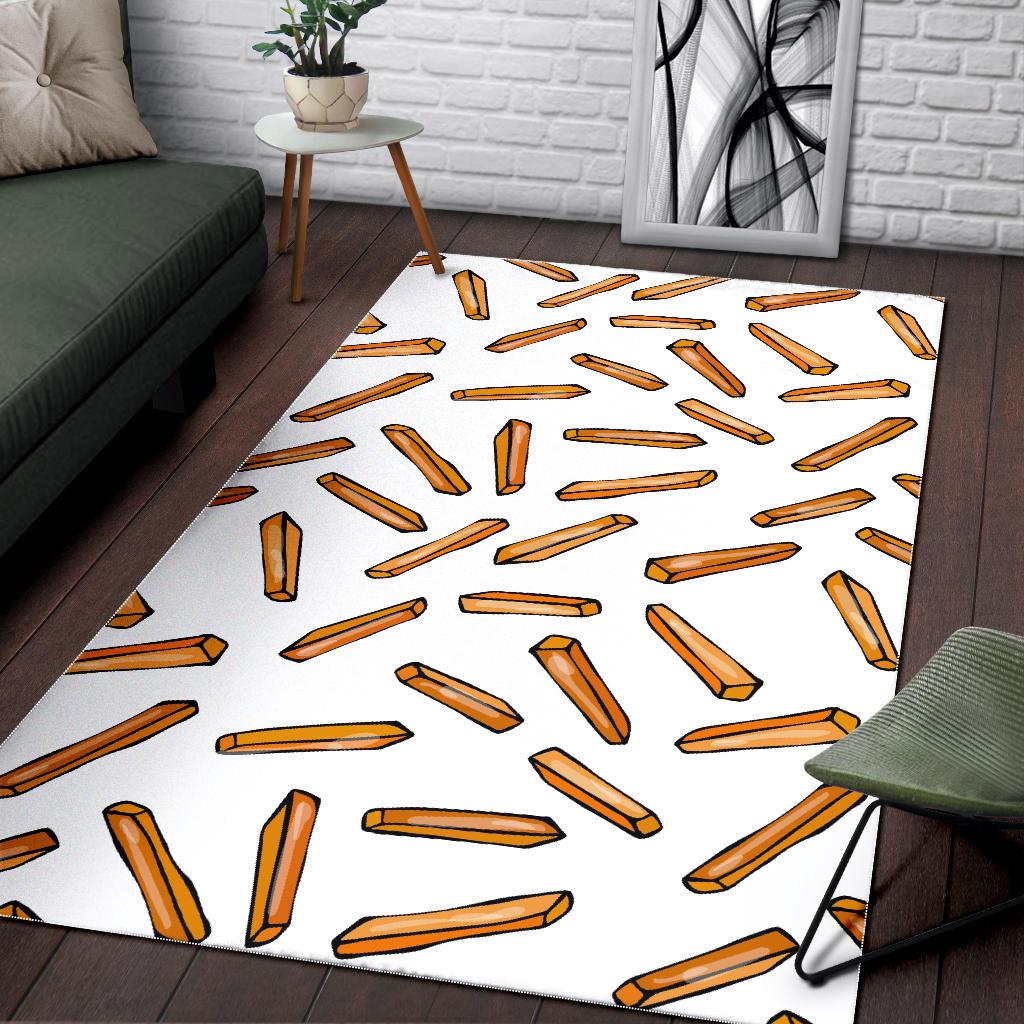 French fries potato pattern Area Rug