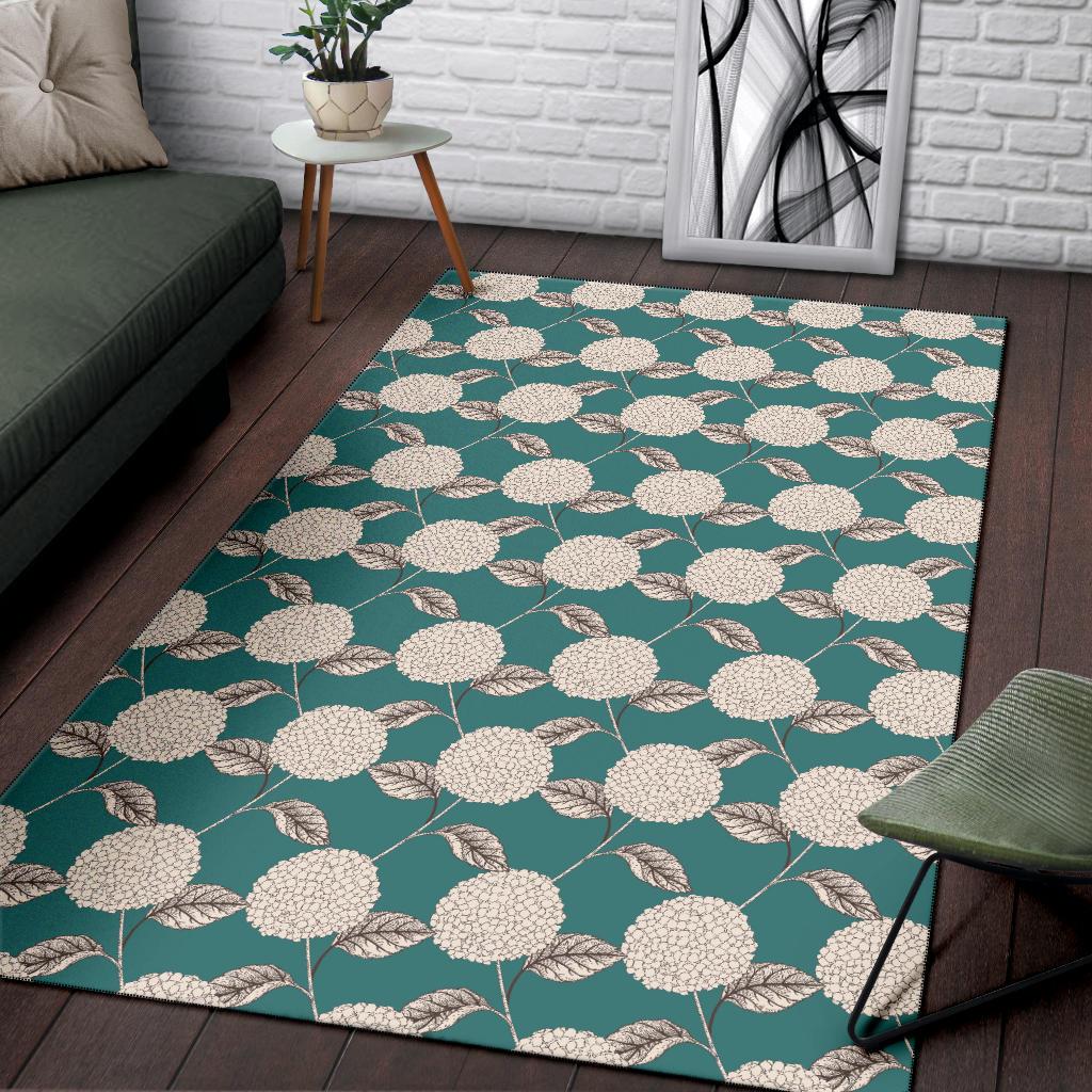 Hydrangea Pattern Print Design HD03 Area Rugs