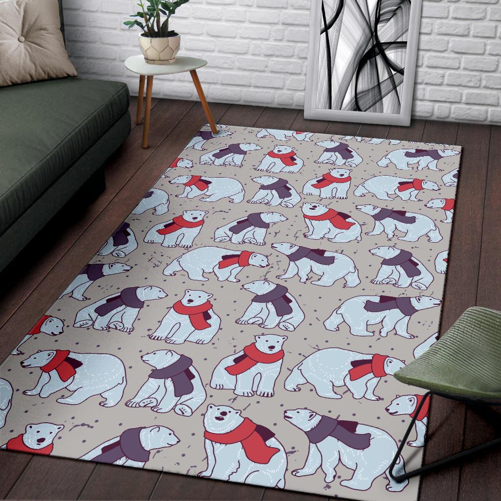 Polar Bear Pattern Print Design PB04 Area Rugs