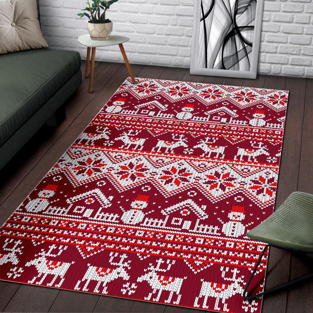 Snowman Sweater Printed Pattern Area Rug