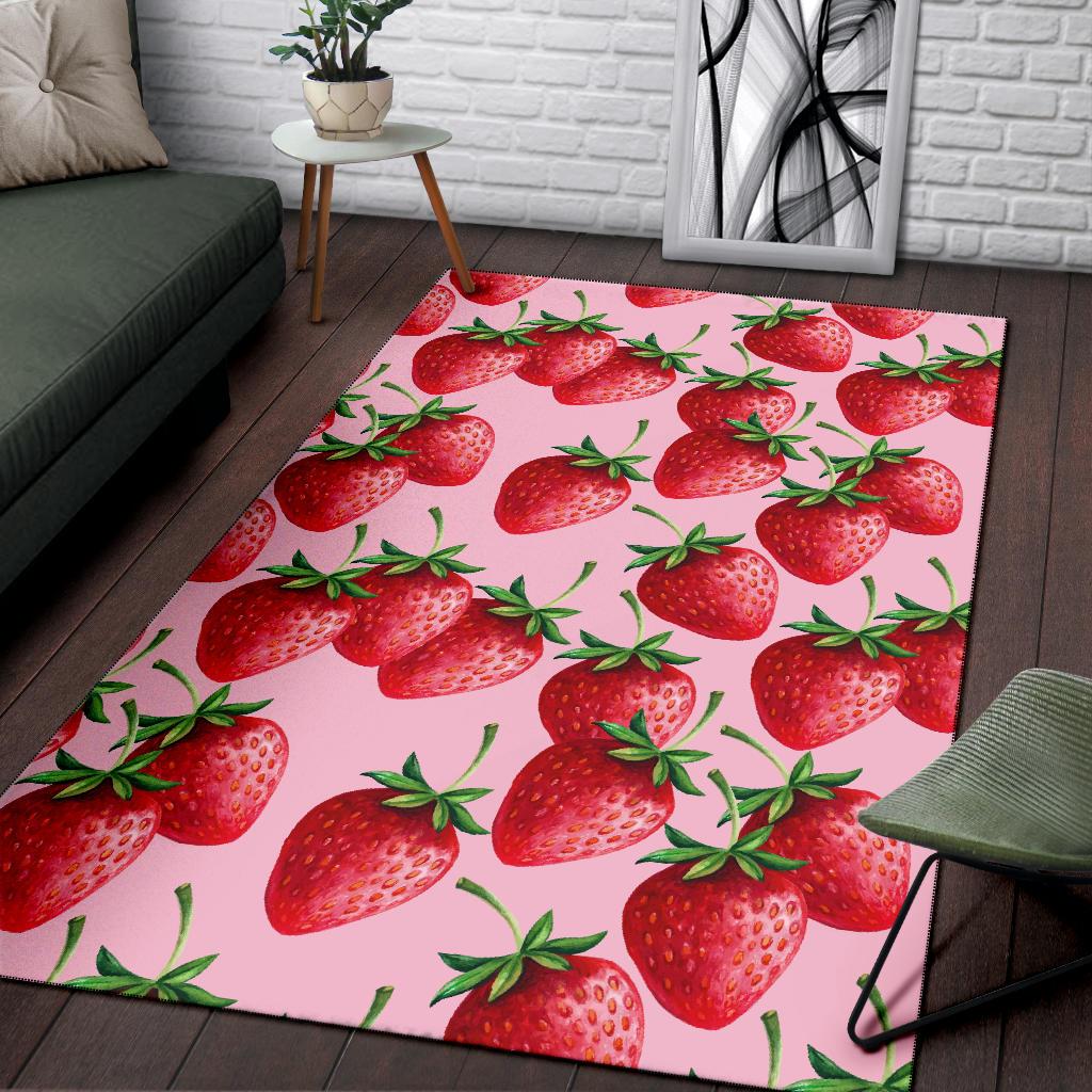Strawberry Pattern Print Design SB03 Area Rugs