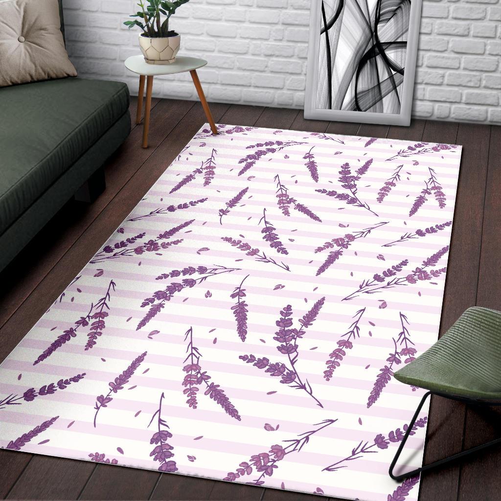 Lavender Pattern Stripe Background Area Rug