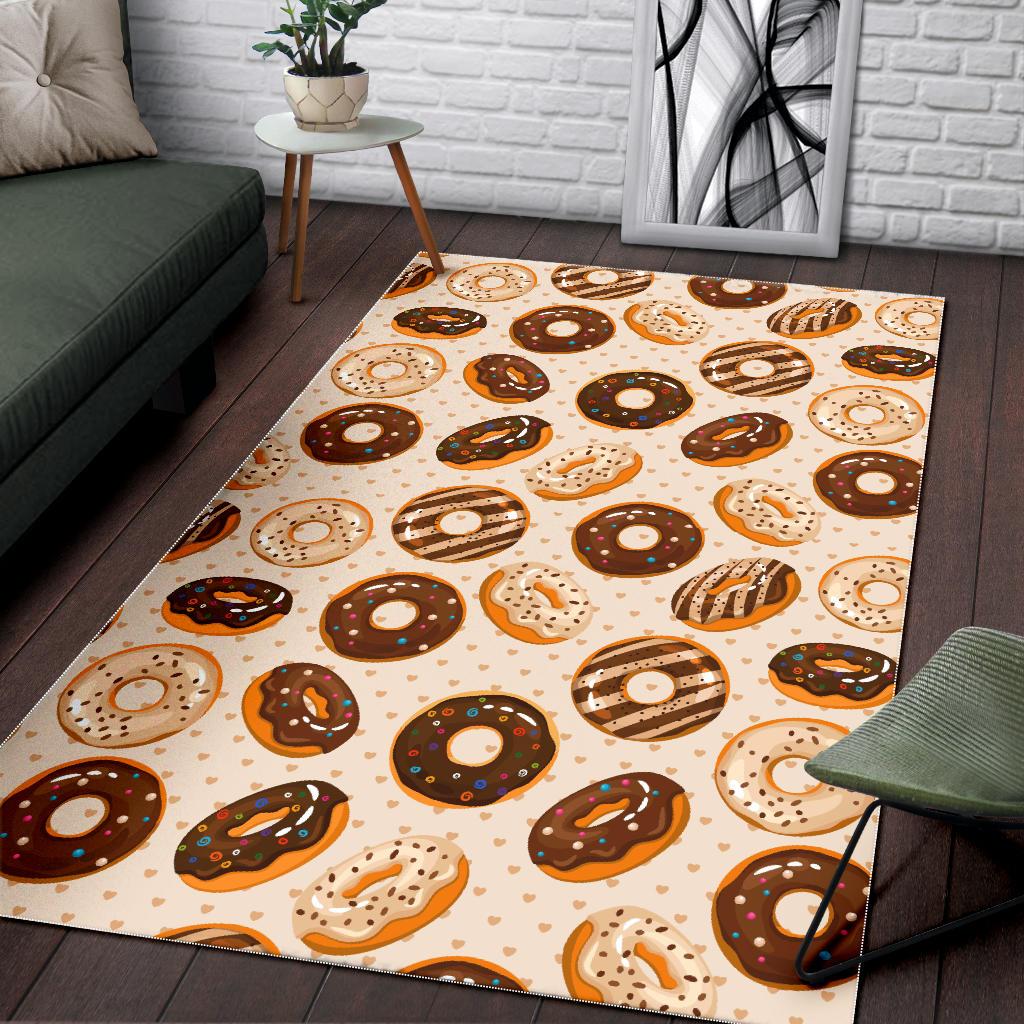 Chocolate Donut Pattern Area Rug