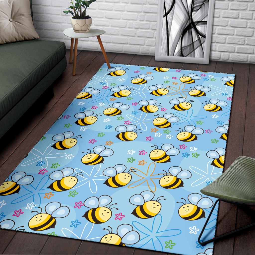 Bee Pattern Print Design BEE03 Area Rugs