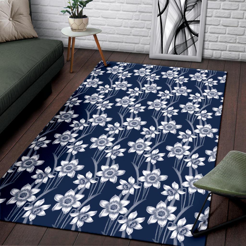 Daffodils Pattern Print Design DF09 Area Rugs