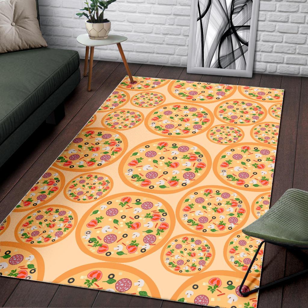 Pizza Theme Pattern Area Rug