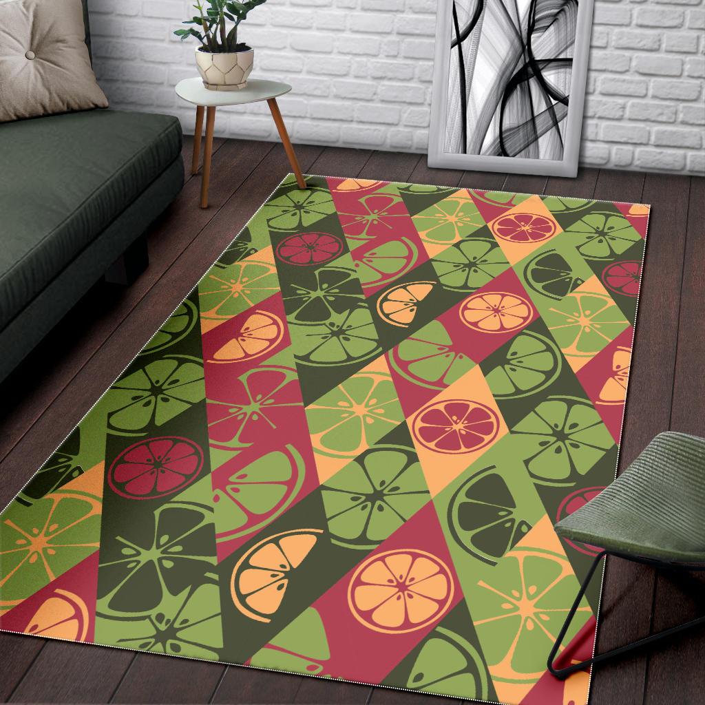 Cool Geometric lime pattern Area Rug