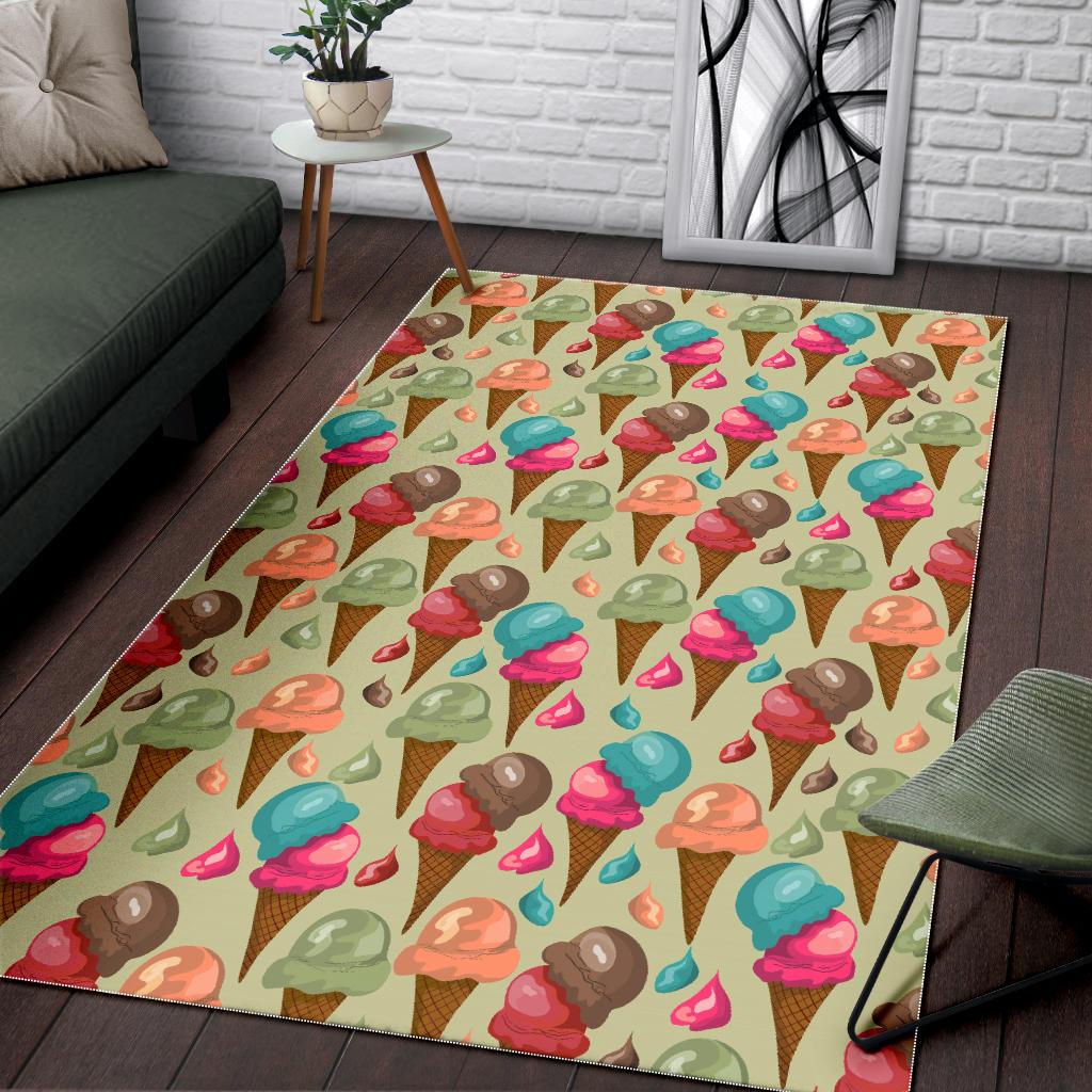 Colorful ice cream pattern Area Rug