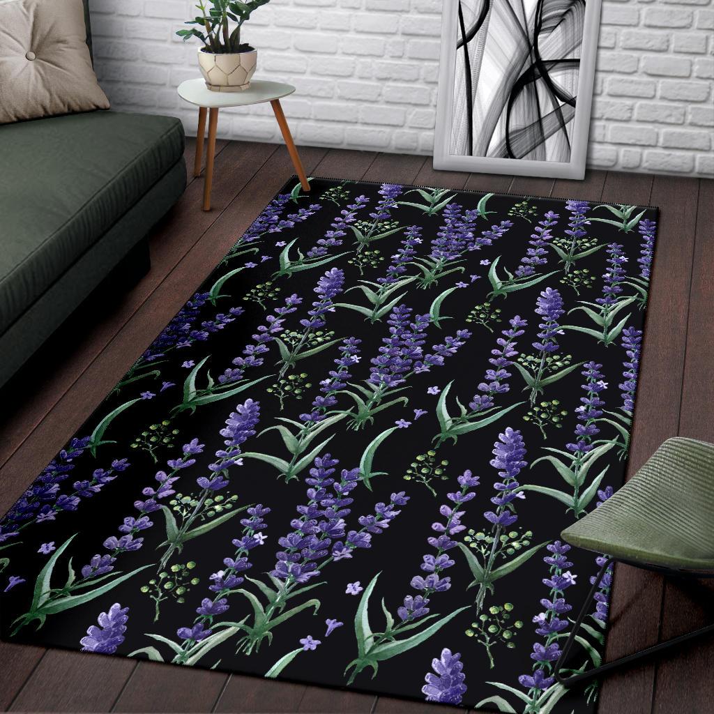 Lavender Pattern Print Design LV01 Area Rugs