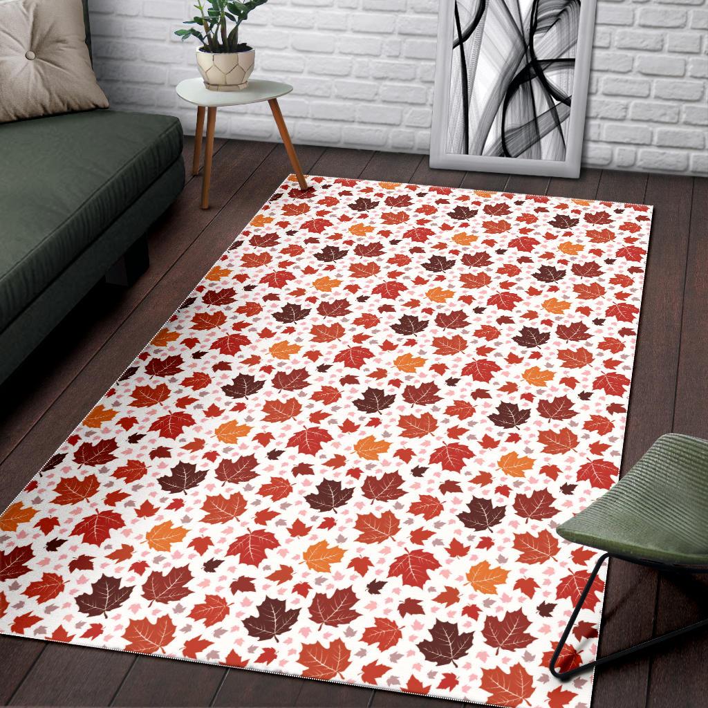 Colorful Maple Leaf pattern Area Rug