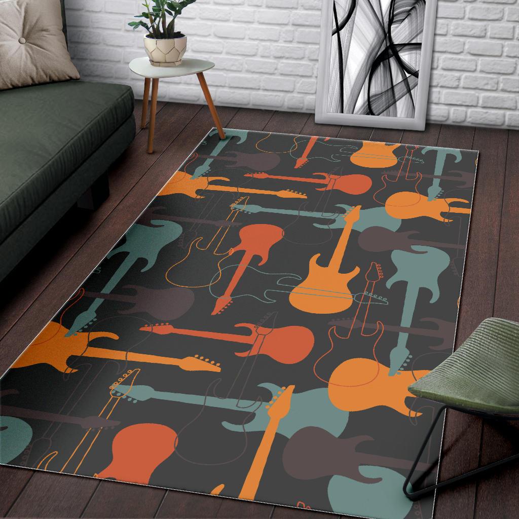 electric guitars pattern Area Rug