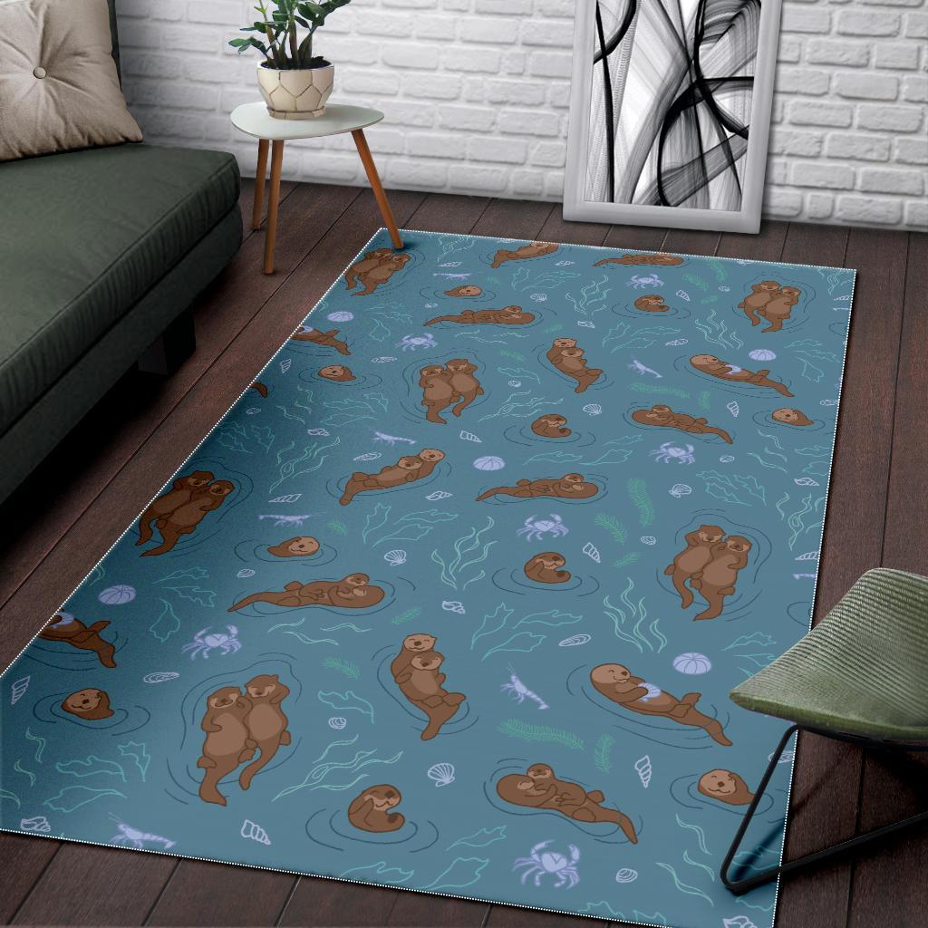 Sea otters pattern Area Rug