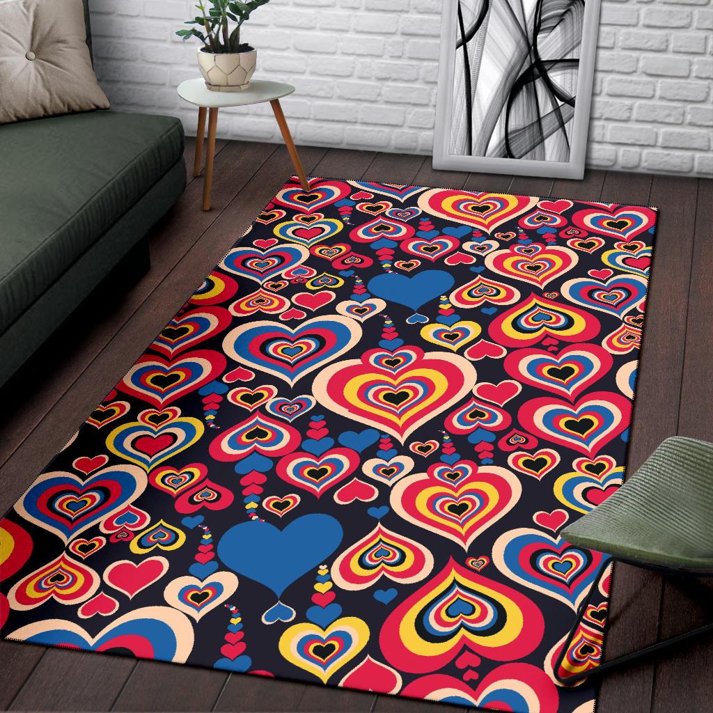 Heart Pattern Print Design HE08 Area Rugs