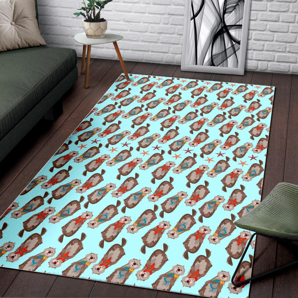 Otter Pattern Background Area Rug