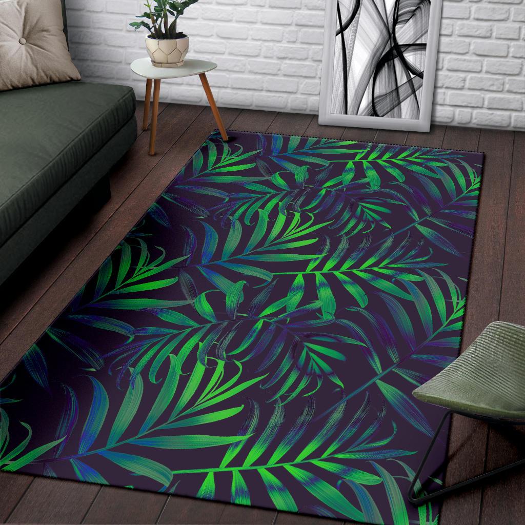 Palm Leaves Pattern Print Design PL01 Area Rugs