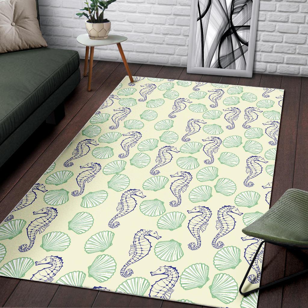 Seahorse shell pattern Area Rug