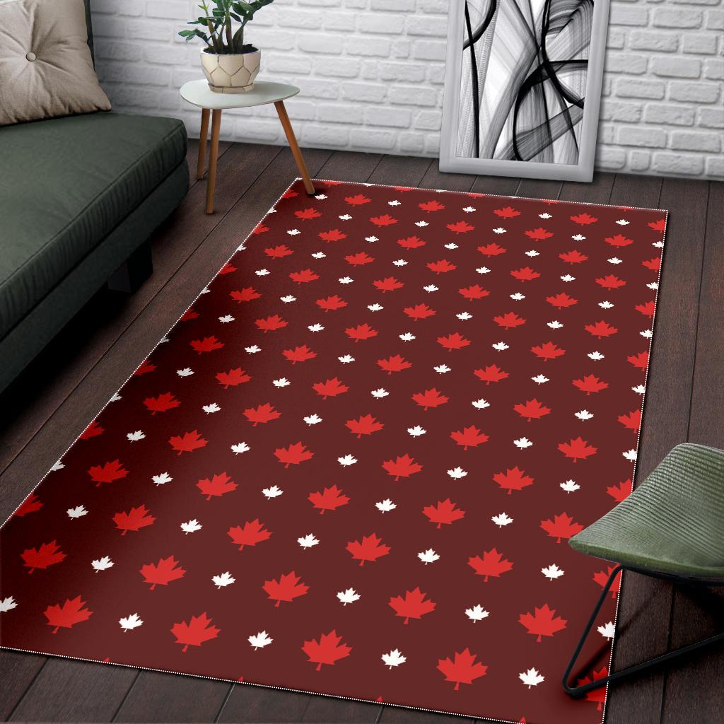 Canadian Maple Leaves Pattern background Area Rug
