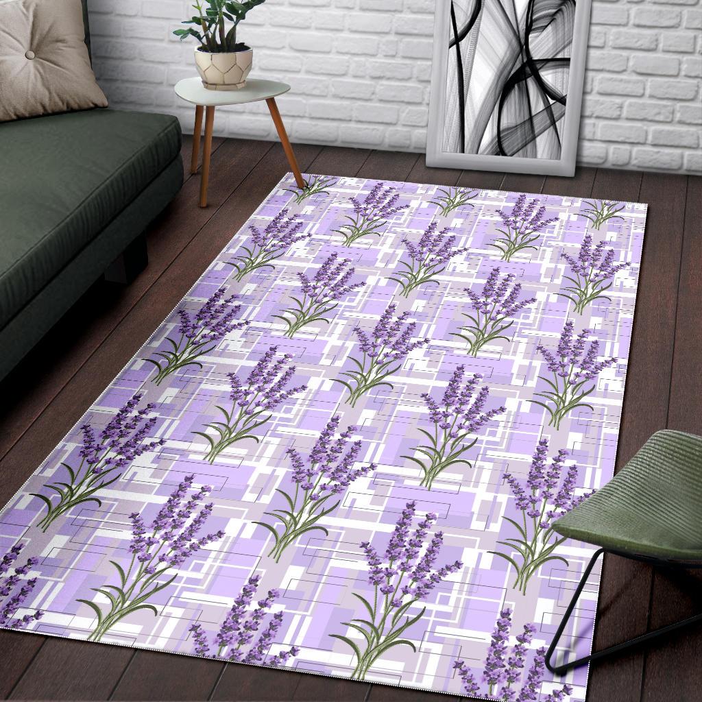 Lavender Pattern Theme Area Rug