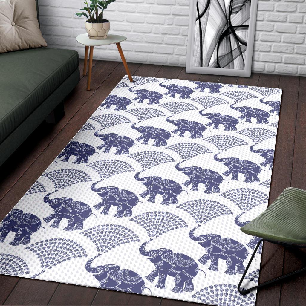 Elephant Pattern Background Area Rug